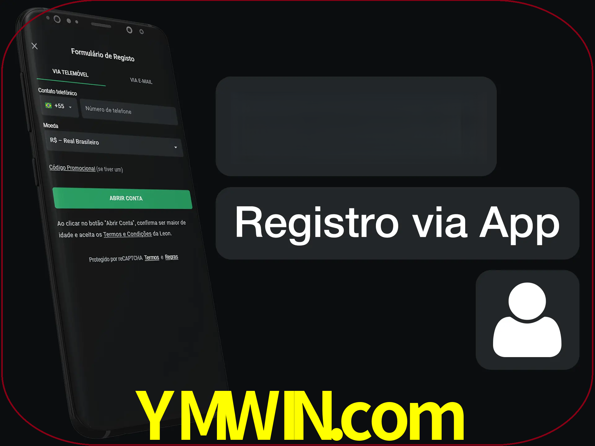 Registre-se com duas etapas usando o aplicativo.