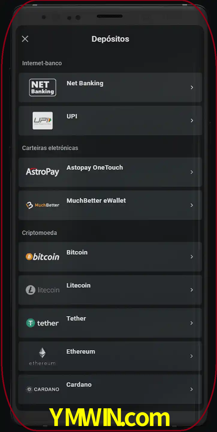 Você pode usar métodos alternativos de depósito.